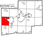 Map of Stark County Ohio Highlighting Tuscarawas Township